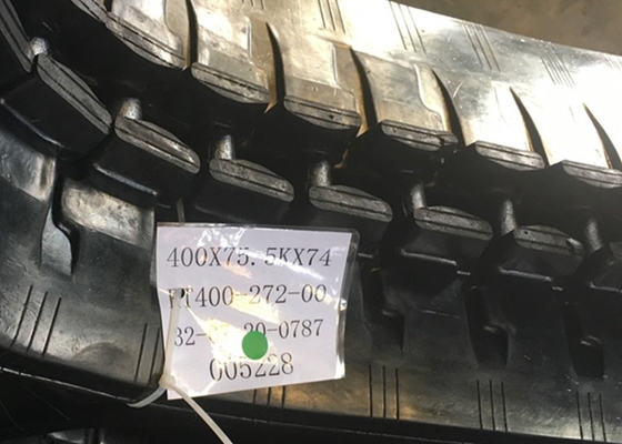 خطوط لاستیکی بیل مکانیکی 400 میلی متری با 74 پیوند رنگ مشکی